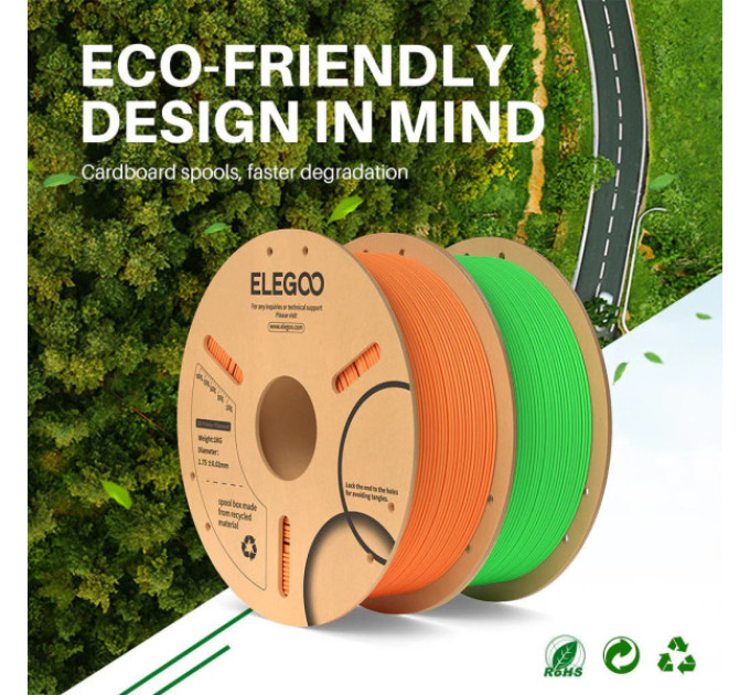 Філамент ELEGOO PLA Medium Brown 1.75mm , екологічна паперова котушка, 1kg (50.203.0657)