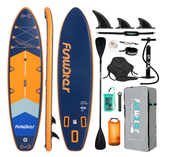 Дошка для веслування стоячи FunWater SUPFW43B 350*90*15 см синьо-жовта