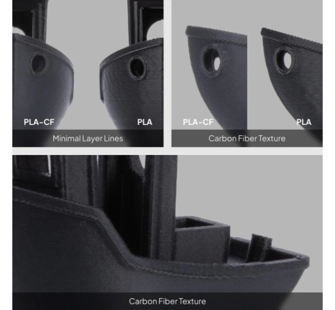 Філамент ELEGOO PLA-CF Carbon Fiber Black 1.75mm , екологічна паперова котушка, 1kg (50.203.0464)