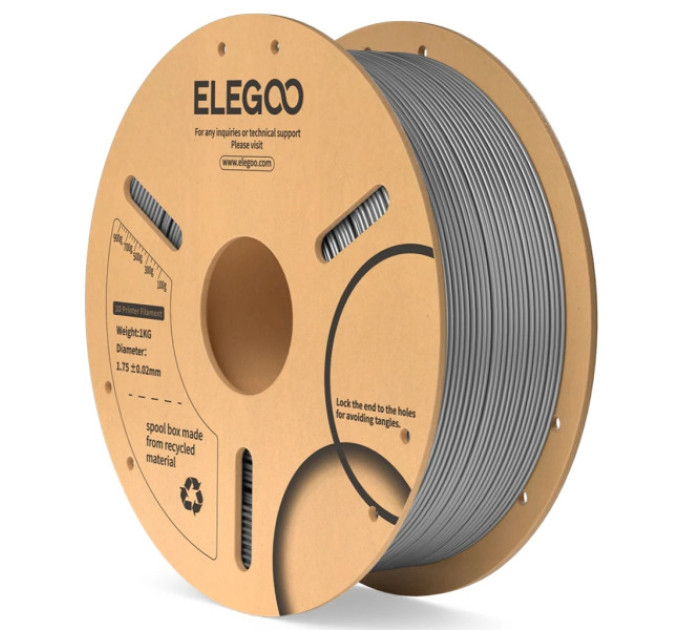 Філамент ELEGOO PLA Red 1.75mm , екологічна паперова котушка, 1kg (50.203.0043)