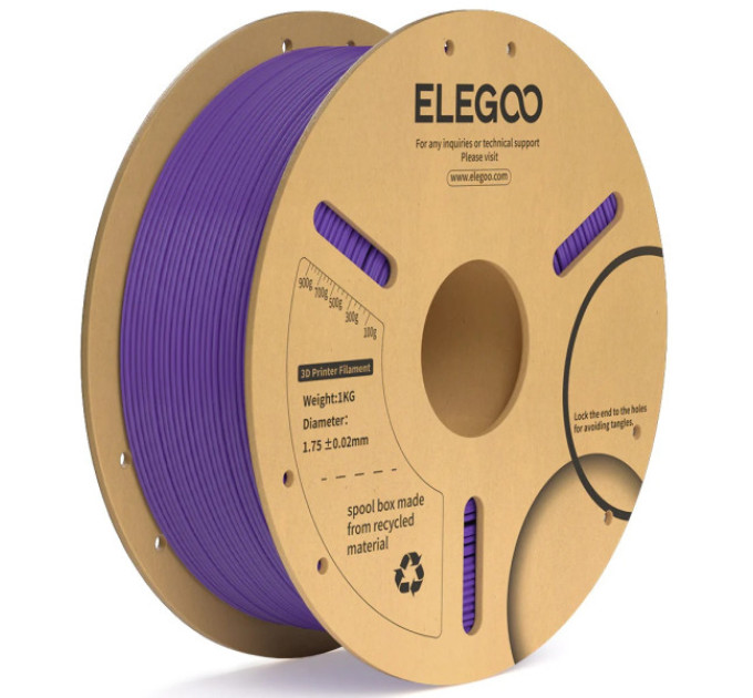 Філамент ELEGOO PLA+ Brown 1.75mm , екологічна паперова котушка, 1kg (50.203.0310)