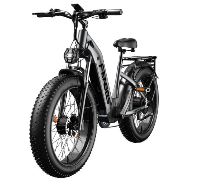 Електричний велосипед FENGQS H2 Pro, двигун 2*1000 Вт, акумулятор 52 В 20 Аг - сірий