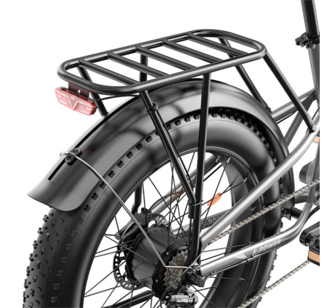 Електричний велосипед FENGQS H2 Pro, двигун 2*1000 Вт, акумулятор 52 В 20 Аг - сірий
