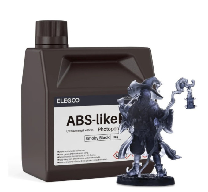 Фотополімерна смола для 3D принтера ELEGOO ABS-Like 3.0 resin 2000G Smoky Black