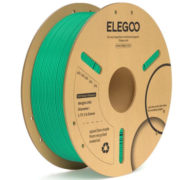 Філамент ELEGOO PLA+ Grey 1.75mm , екологічна паперова котушка, 1kg (50.203.0050)