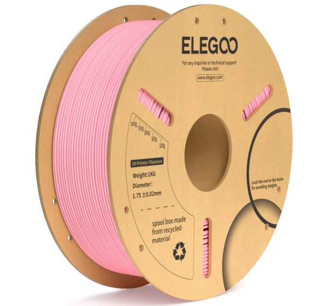 Філамент ELEGOO PLA+ Grey 1.75mm , екологічна паперова котушка, 1kg (50.203.0050)