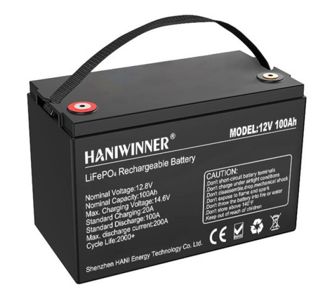 Літієва акумуляторна батарея HANIWINNER HD009-10 12,8 В 100 Ач LiFePO4