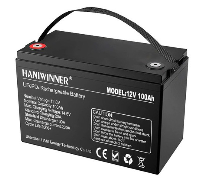 Літієва акумуляторна батарея HANIWINNER HD009-10 12,8 В 100 Ач LiFePO4