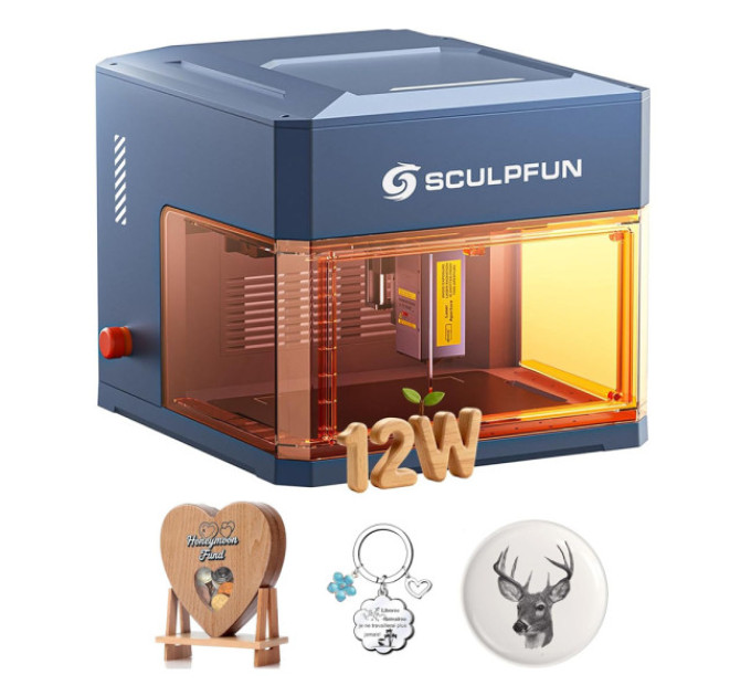 Лазерний гравер SCULPFUN iCube Ultra 12 Вт