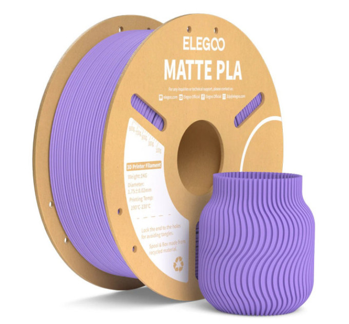 Філамент ELEGOO PLA Matte Lavender Purple 1.75mm, 1kg (50.203.0257)