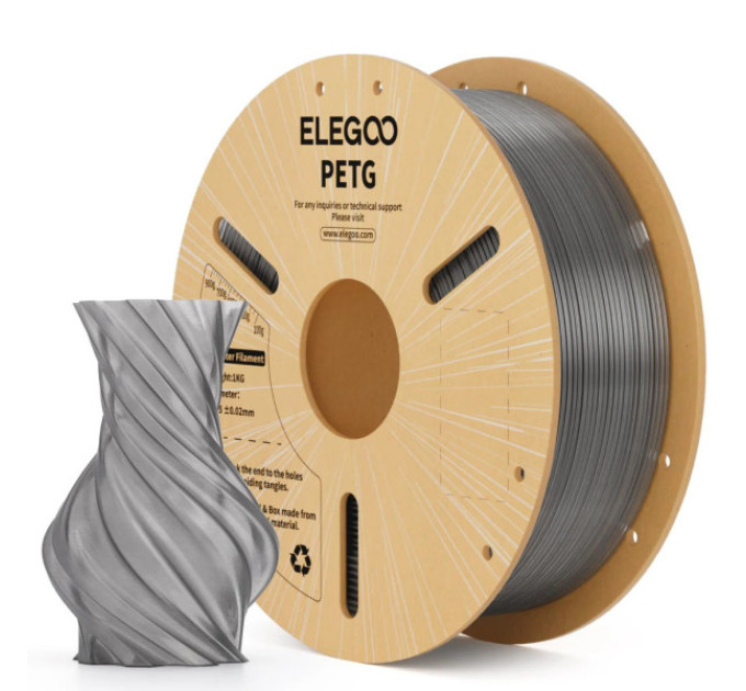 Філамент ELEGOO PETG Translucent Grey 1KG 1.75mm, 1kg (50.203.0776)
