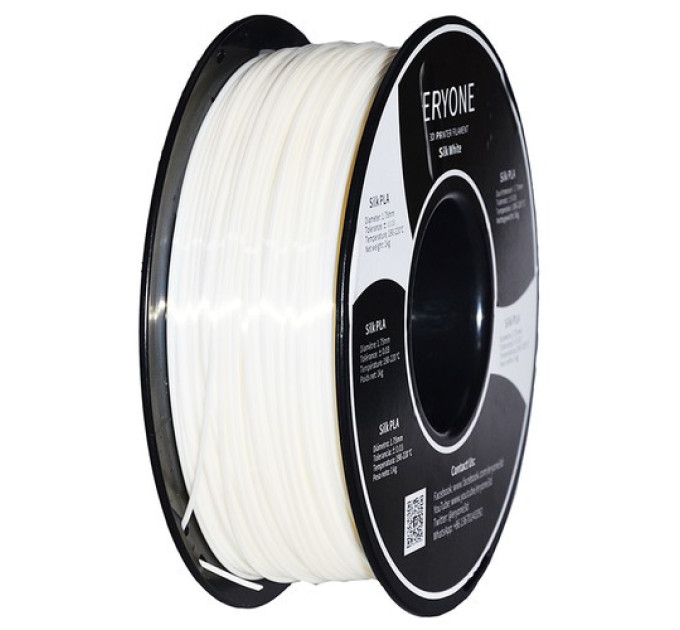 Філамент ERYONE Silk PLA для 3D-принтера 1,75 мм, допуск 0,03 мм, 1 кг - білий