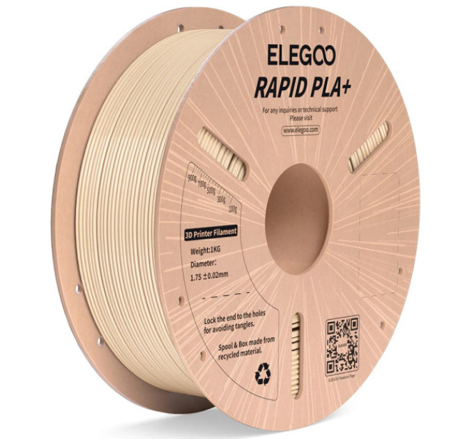 Філамент ELEGOO RAPID PLA+ Orange 1.75mm , екологічна паперова котушка, 1kg (50.203.0120)