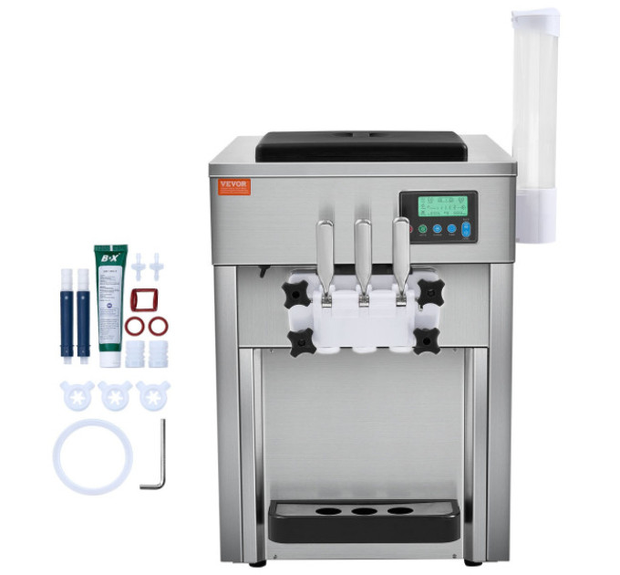 Комерційна машина для морозива VEVOR BQL-7220T, 1800 Вт, 2 x 1,8 л, попереднє охолодження