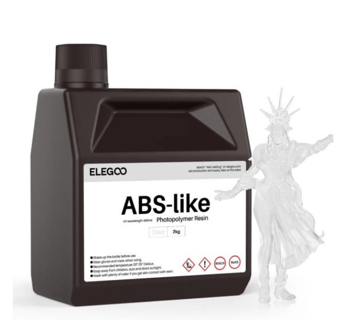 Фотополімерна смола для 3D принтера ELEGOO ABS-Like resin 2000G Clear