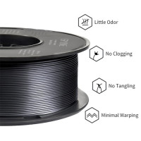 Філамент ERYONE Ultra Silk PLA для 3D-принтера 1,75 мм, допуск 0,03 мм, 1 кг- чорний