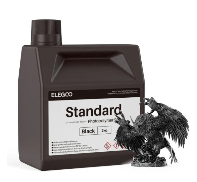 Фотополімерна смола для 3D принтера ELEGOO Standard Resin 2000G Black