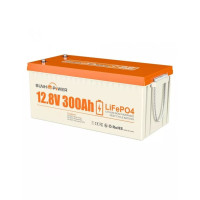 SUNHOOPOWER 12V 300Ah LiFePO4 батарея, 3840Wh енергії, вбудований 200A BMS, макс. 2560W потужність