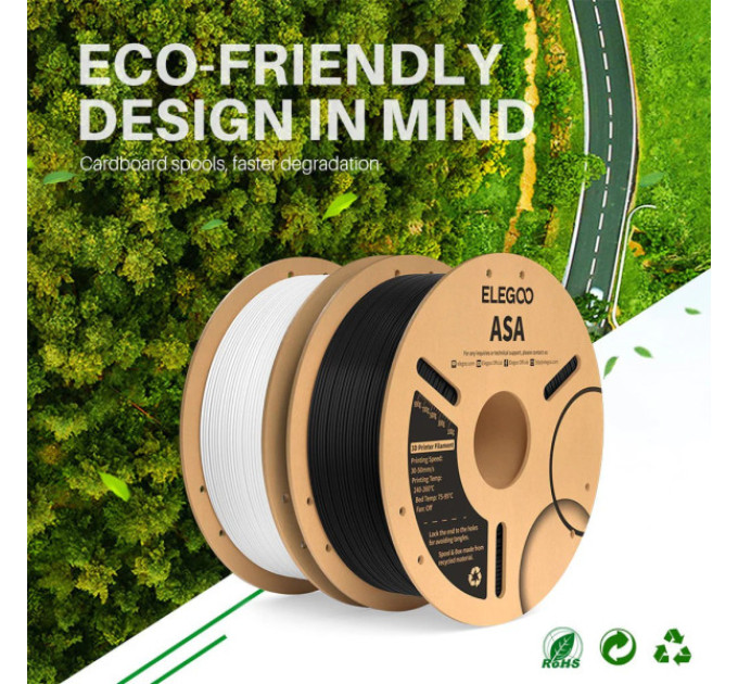 Філамент ELEGOO ASA Grey 1KG 1.75mm, 1kg (50.203.0738)