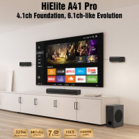 Комплект динаміків Hiwill A41 Pro 4.1 Soundbar, Dolby Atmos, 7 драйверів, пікова потужність 320 Вт