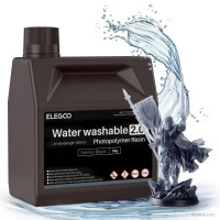 Фотополімерна смола для 3D принтера ELEGOO Water Washable Resin V2.0 2000G Smoky Black